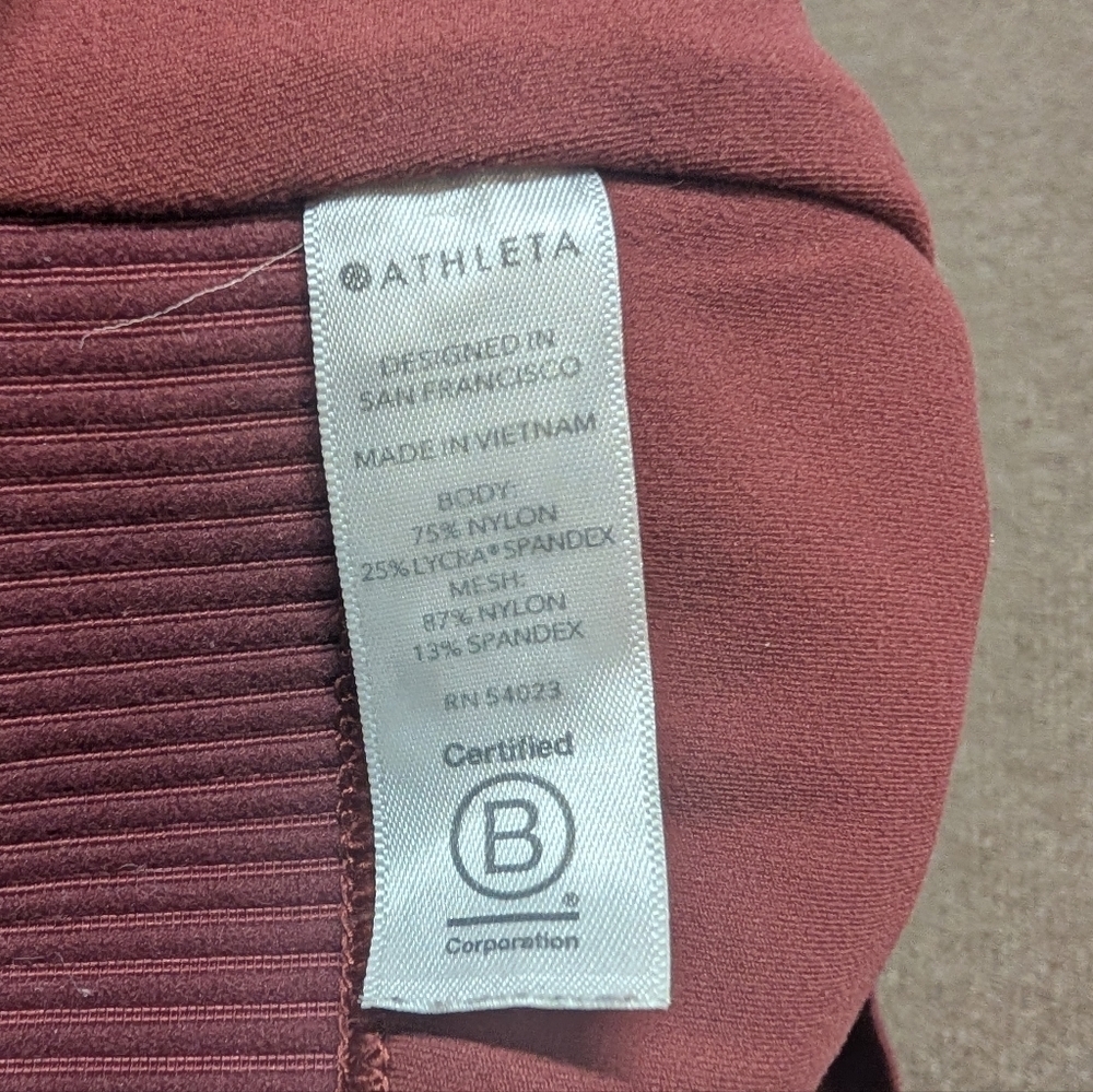 Athleta Aura Heel Tight Maple Red High Waisted Pants Powervita Women's XS - Picture 8 of 11